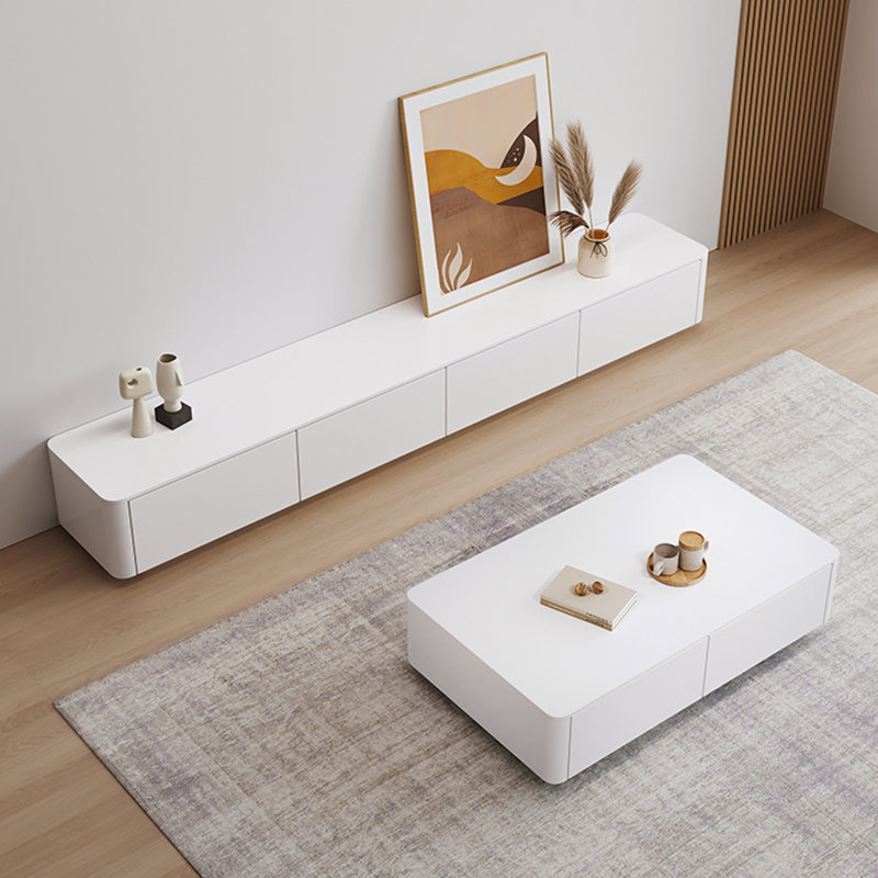 Nordic Style Wood TV Stand and Coffee Table Set